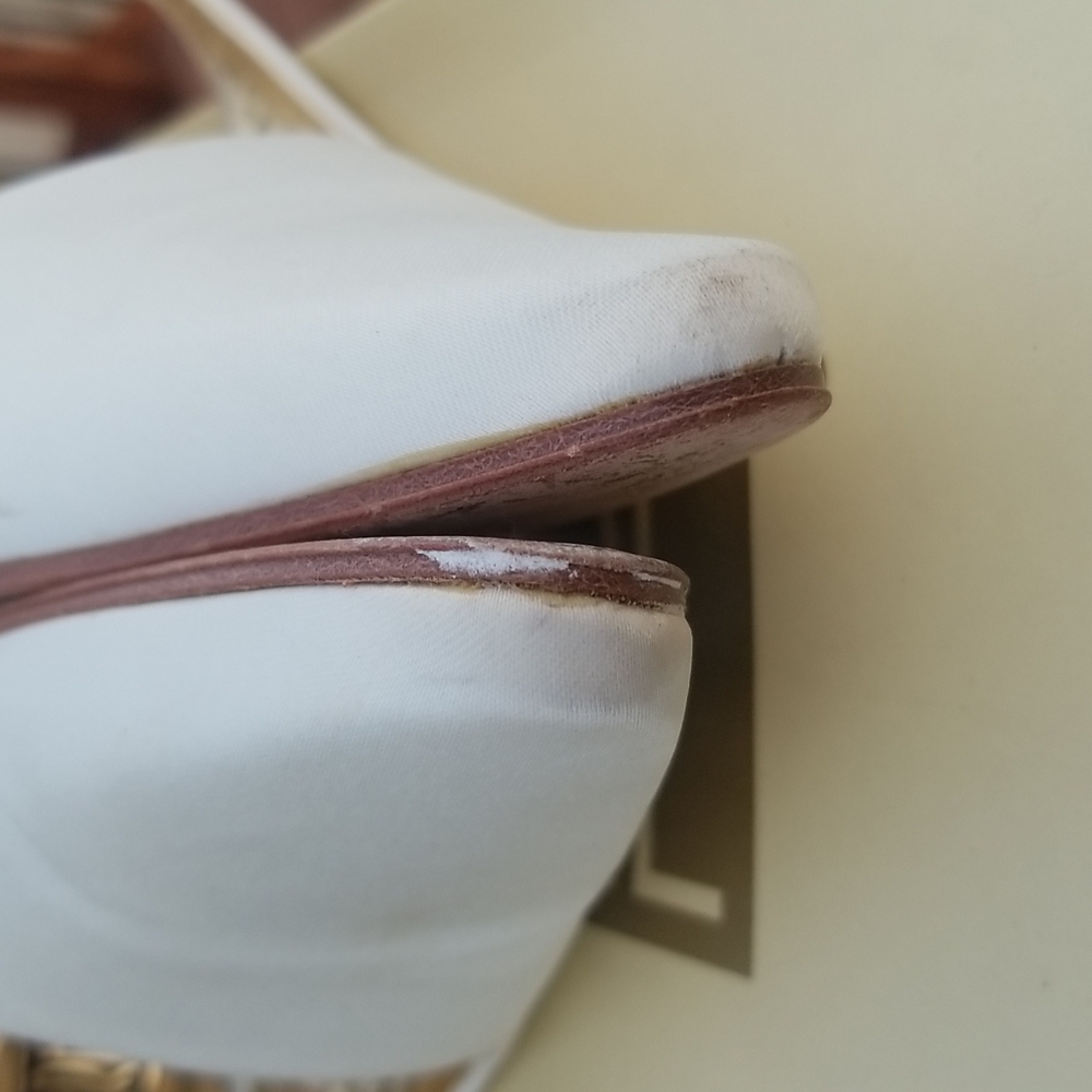 Allure Terza sling back heels size 6 champagne colored vintage - Picture 8 of 15